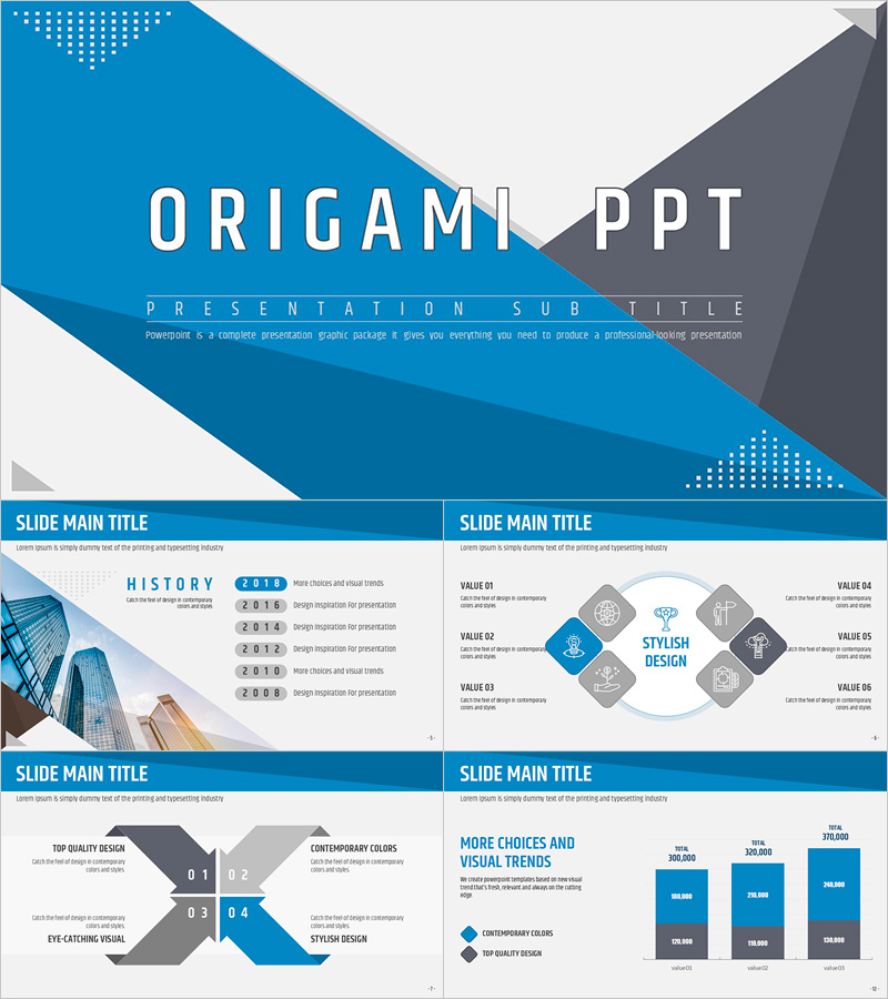Origami PPT Wide – Stylish Presentation Template Design
