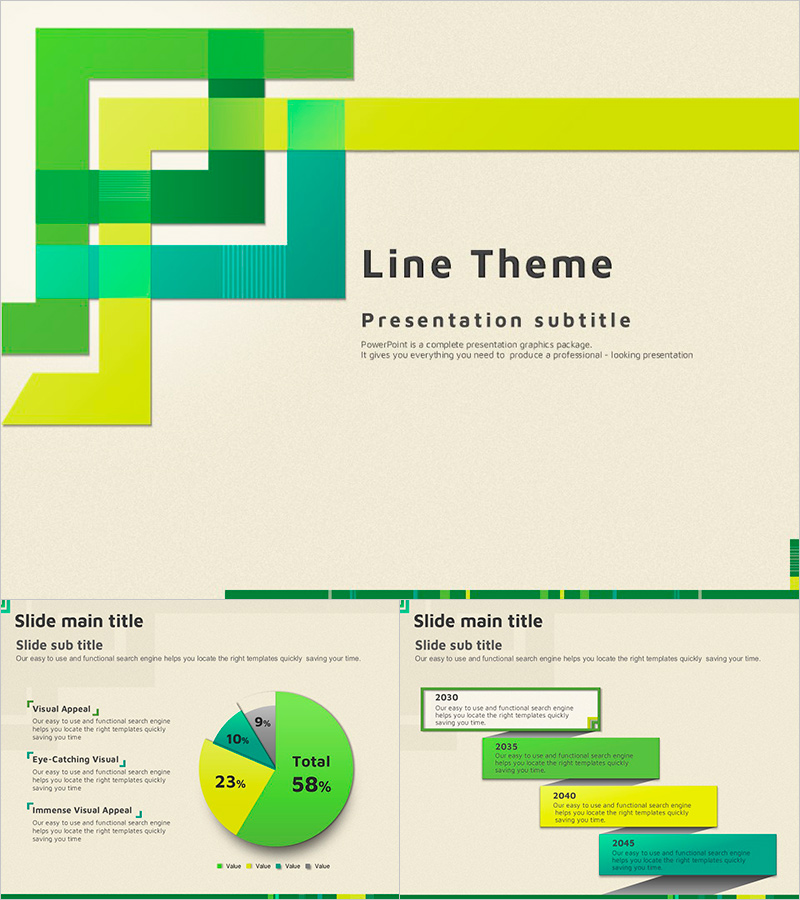 라인 테마 프레젠테이션 템플릿 – 모던하고 스타일리시한 디자인