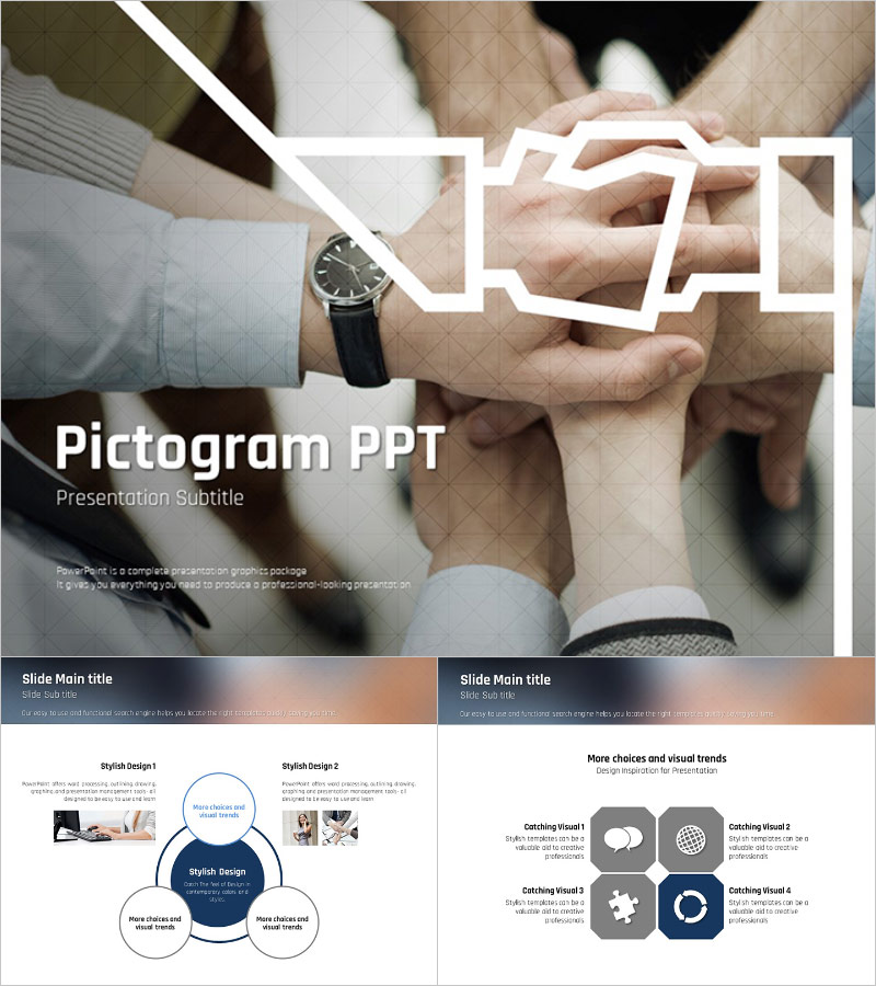 비즈니스 픽토그램 프레젠테이션 템플릿 – 세련된 디자인과 실용성