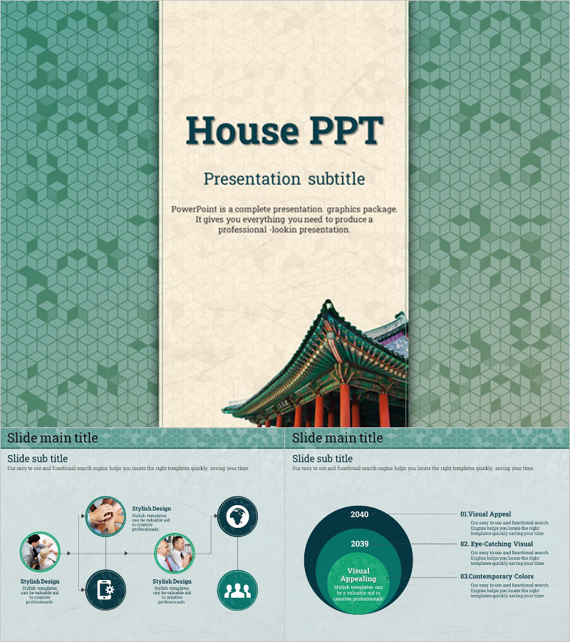 전통 한옥 프레젠테이션 템플릿 – 한국적 요소가 돋보이는 세련된 디자인