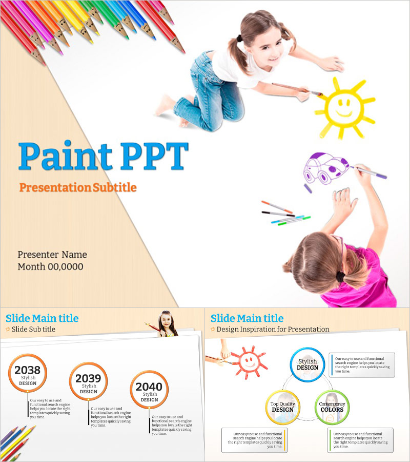 그림그리기 프레젠테이션 템플릿 – 창의적이고 아기자기한 디자인