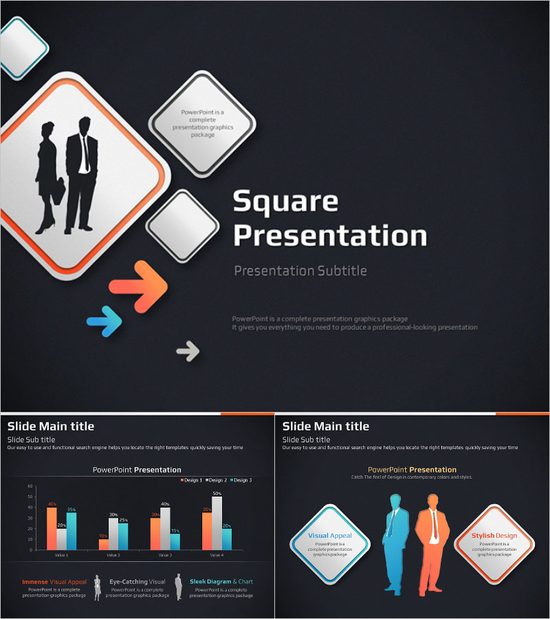 비즈니스 템플릿 – 세련된 사각형 디자인