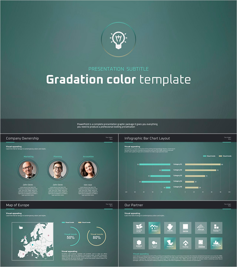 아이디어 프레젠테이션 와이드 템플릿 – 현대적 감각의 디자인