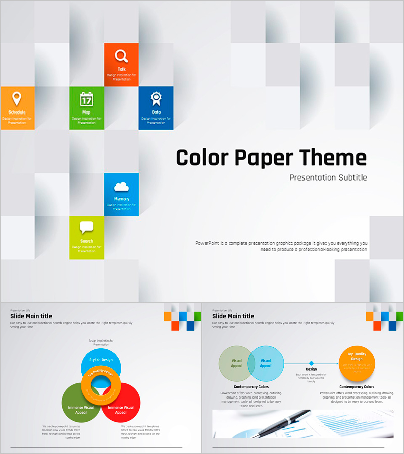 컬러 종이 테마 PPT 템플릿 – 감각적이고 세련된 디자인