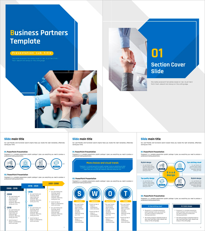 비즈니스 파트너 세로형 템플릿 – 협력의 시각적 전달