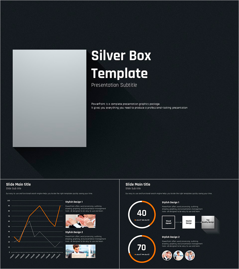 실버 박스 PPT 템플릿 – 세련된 디자인으로 비즈니스 성공