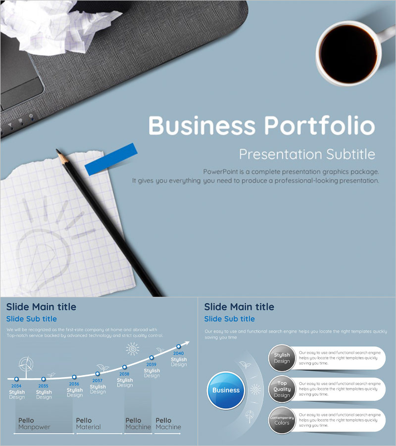 비지니스 포트폴리오 프레젠테이션 템플릿 – 프로페셔널한 비즈니스 디자인