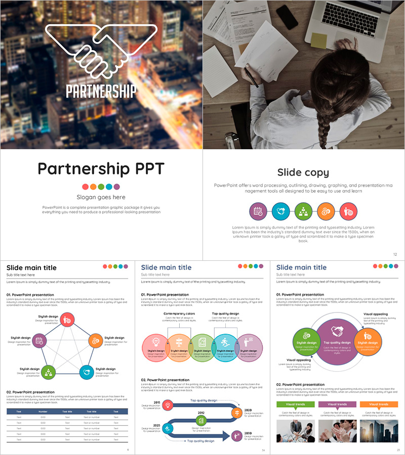 파트너쉽 세로형 PPT 템플릿 – 비즈니스 협업에 최적화된 디자인