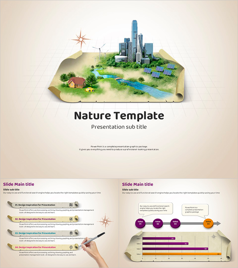 도시 자연 PPT 템플릿 – 감각적인 디자인으로 자연과 조화