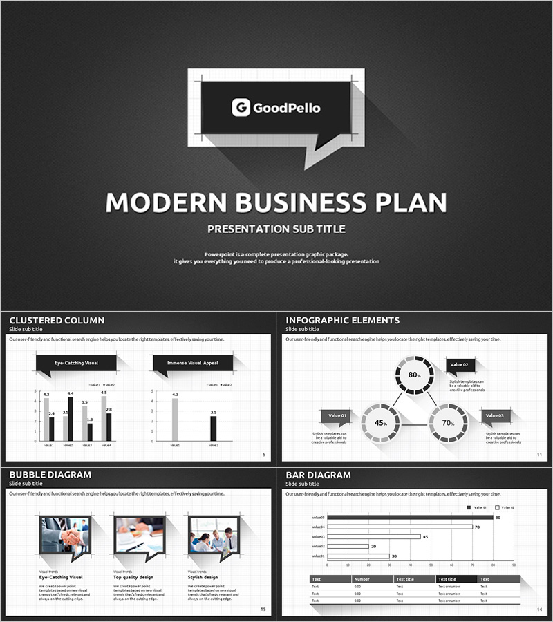 비즈니스 플랜 PPT 템플릿 – 모던하고 전문적인 디자인