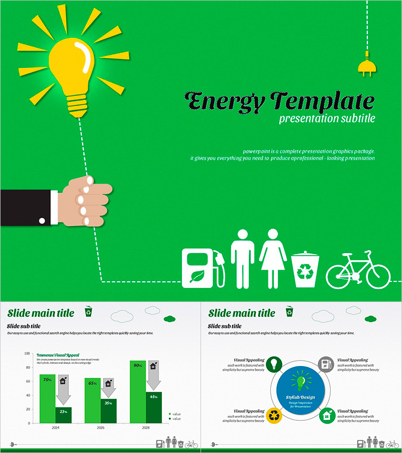 재생 에너지 인포그래픽 프레젠테이션 템플릿 – 자연을 담은 감각적인 디자인