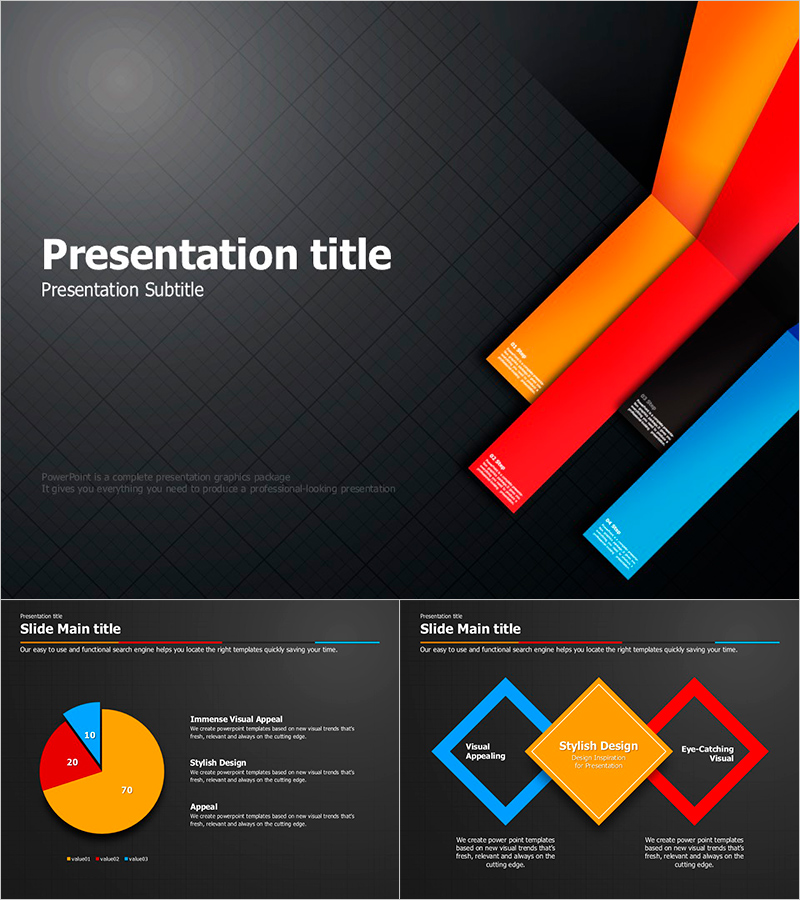 공간 레이아웃 프레젠테이션 템플릿 – 다채로운 컬러로 구성된 세련된 디자인