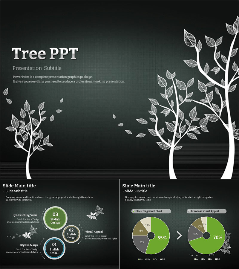 일러스트 나무 피피티 템플릿 – 감각적이고 자연친화적인 디자인