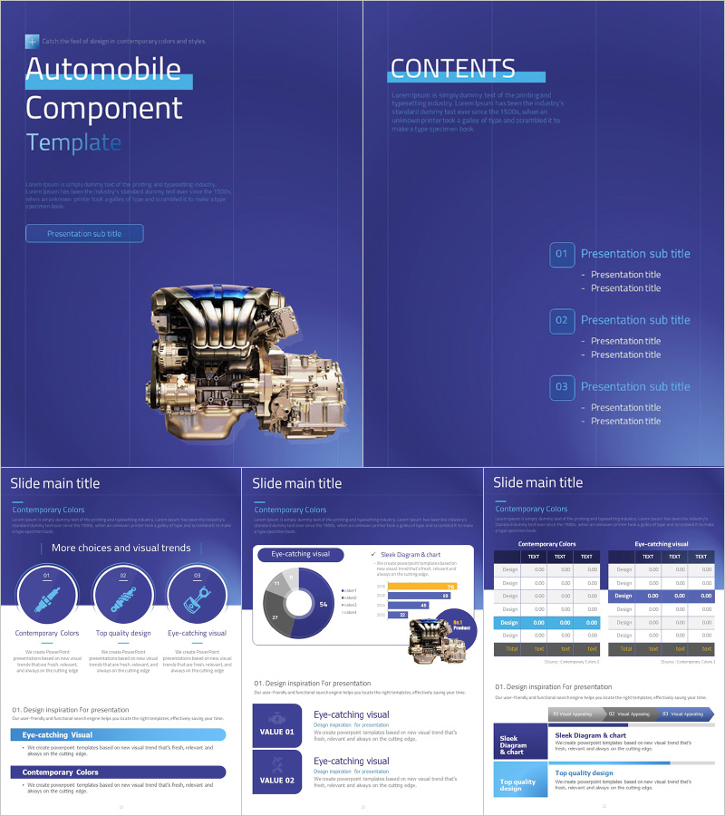 자동차 부품 세로형 템플릿 – 현대적이고 시각적으로 매력적인 디자인