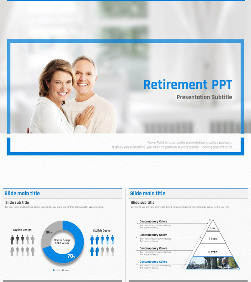 은퇴 프레젠테이션 템플릿 – 심플하고 세련된 디자인