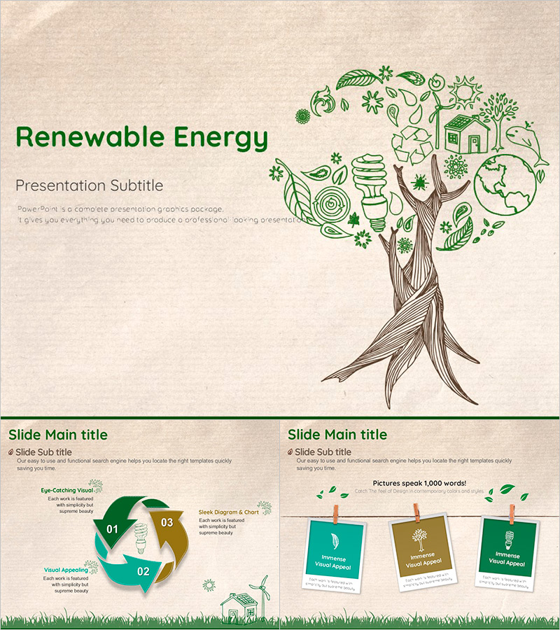 재생에너지 PPT 템플릿 – 자연친화적인 디자인