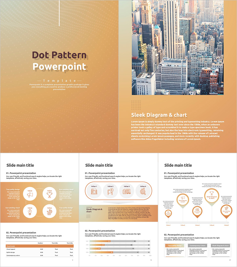 도트패턴 세로형 프레젠테이션 템플릿 – 세련되고 눈길을 끄는 디자인