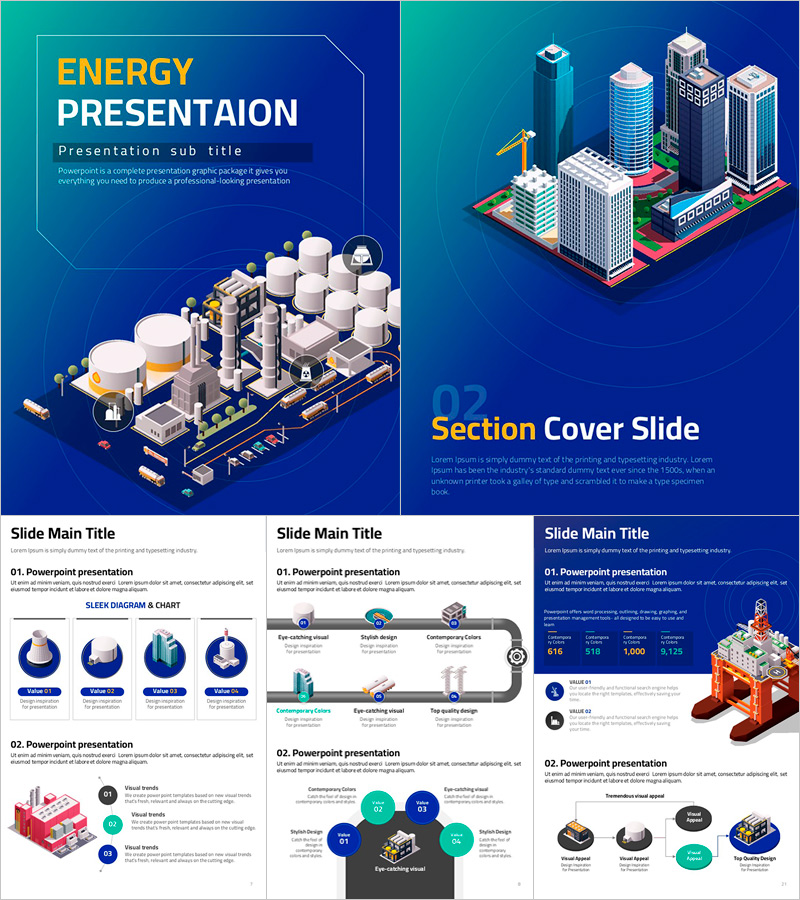 에너지 세로형 프레젠테이션 – 시각적으로 매력적인 슬라이드 구성