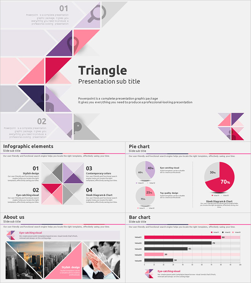 Triangle Pattern Presentation Template – Eye-Catching Design