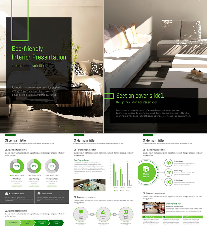 친환경 인테리어 PPT 템플릿 – 세련되고 현대적인 디자인