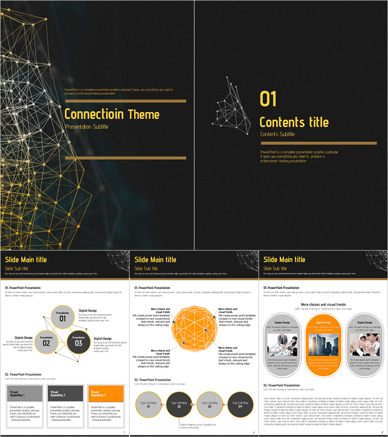 연결 테마 세로형 PPT 템플릿 – 시선을 사로잡는 현대적 디자인
