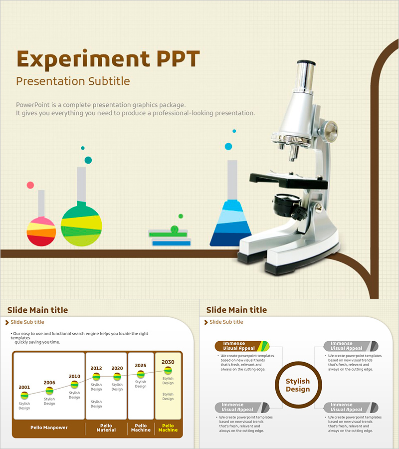 과학 실험 프레젠테이션 템플릿 – 직관적이고 실용적인 디자인