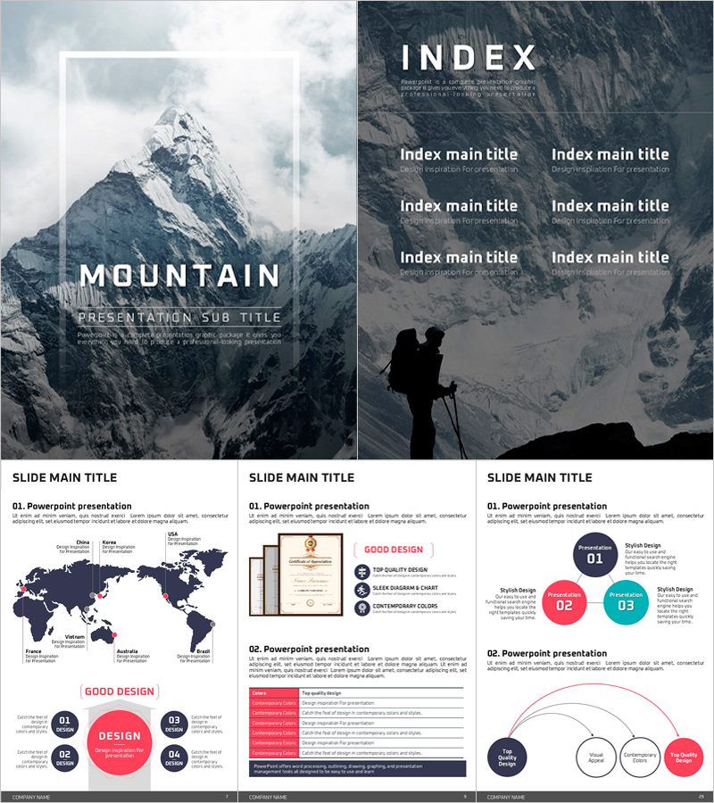 자연 테마 세로형 피피티 – 산과 여행의 감성을 담은 디자인