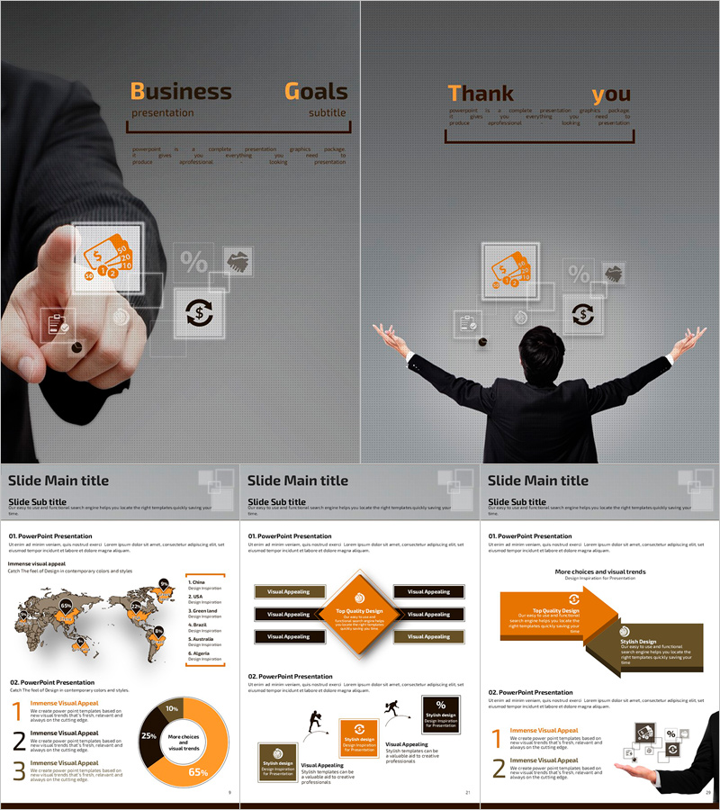 비즈니스 목표 세로형 PPT 템플릿 – 전문성과 실용성을 갖춘 디자인