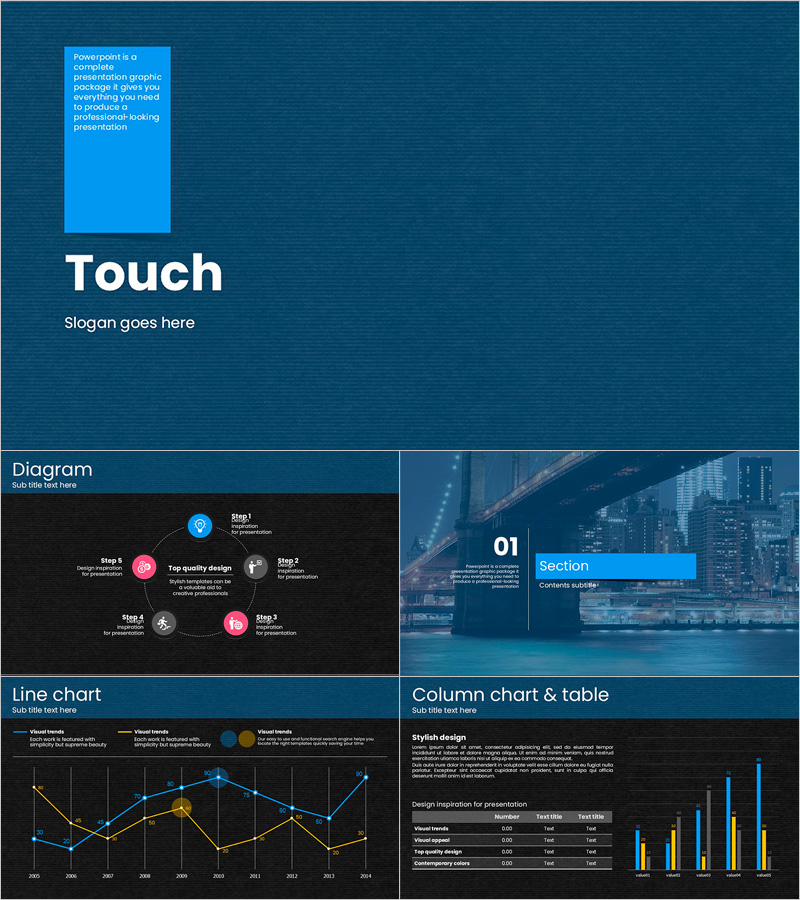 터치 와이드 슬라이드 템플릿 - 세련된 디자인으로 주목도 높이기