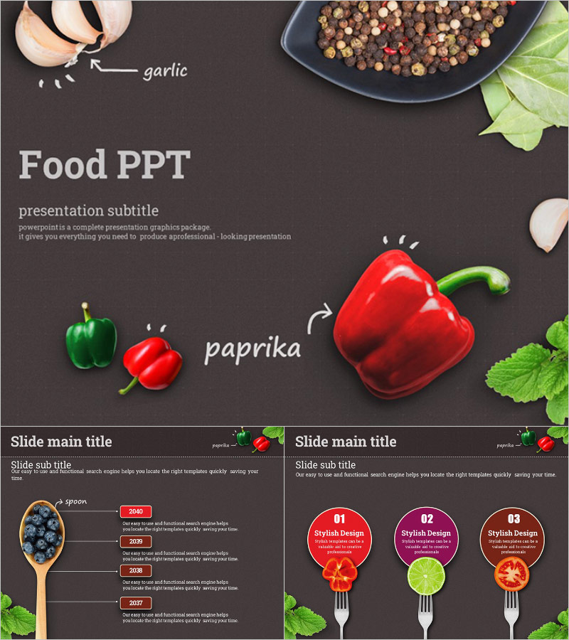 음식재료 피피티 템플릿 – 시각적 매력이 돋보이는 디자인