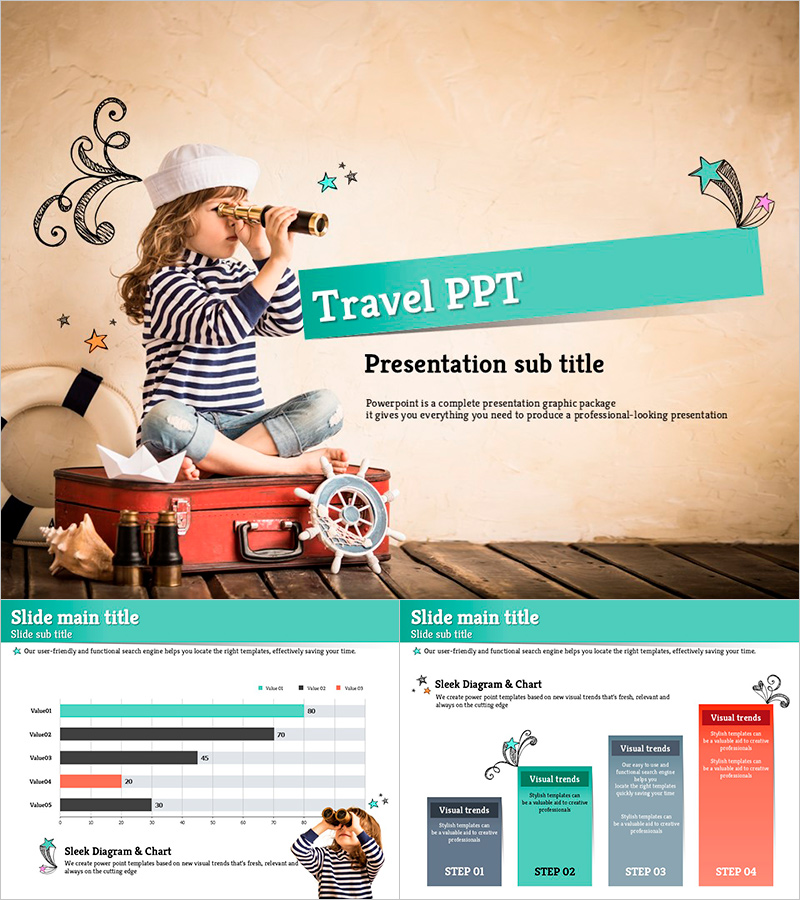 여행 계획 프레젠테이션 템플릿 – 자연과 여행을 담은 감각적인 디자인