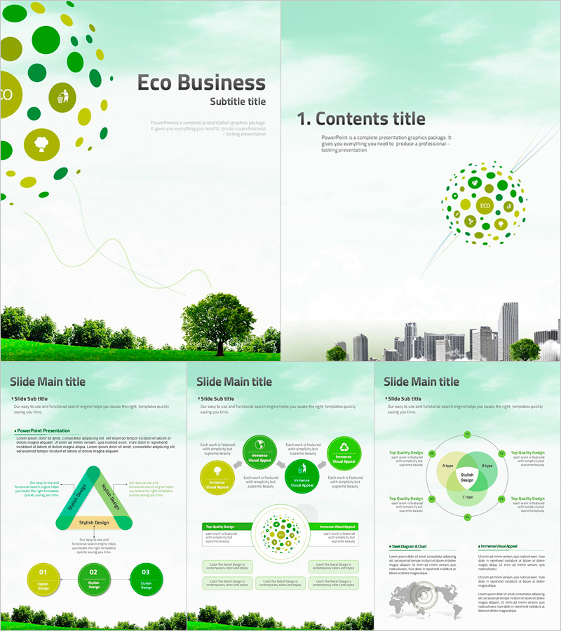 에코 비지니스 세로형 템플릿 – 세련된 친환경 디자인