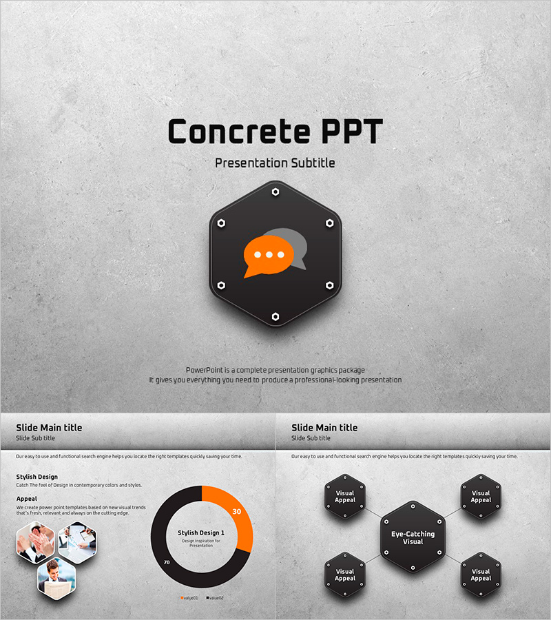 콘크리트 배경 PPT 템플릿 – 감각적인 디자인으로 눈길을 사로잡다