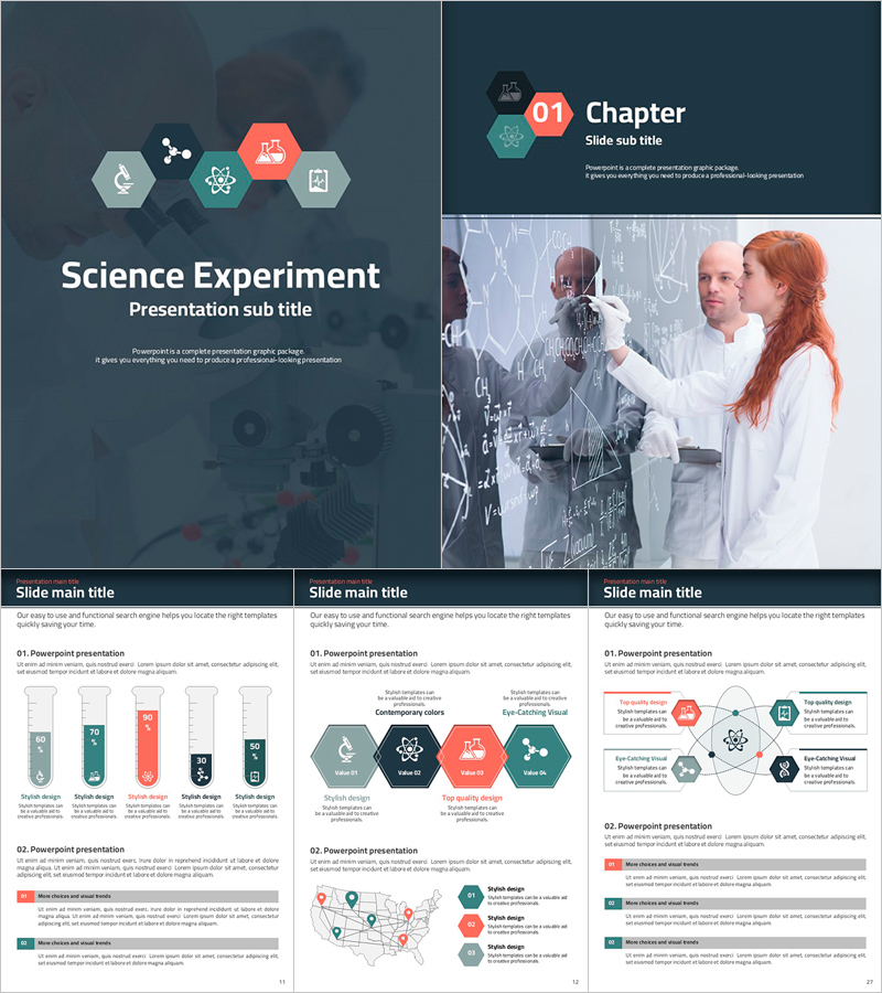 과학 실험 피피티 세로형 템플릿 – 과학을 위한 현대적 디자인