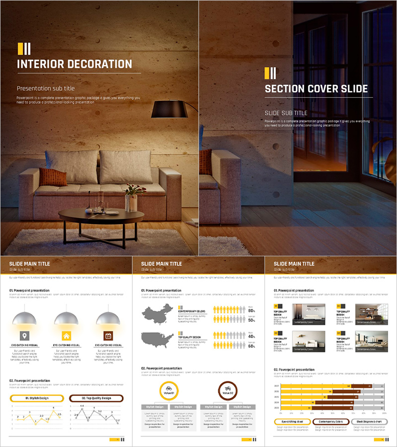 인테리어 디자인 세로형 PPT – 현대적이고 감각적인 프레젠테이션