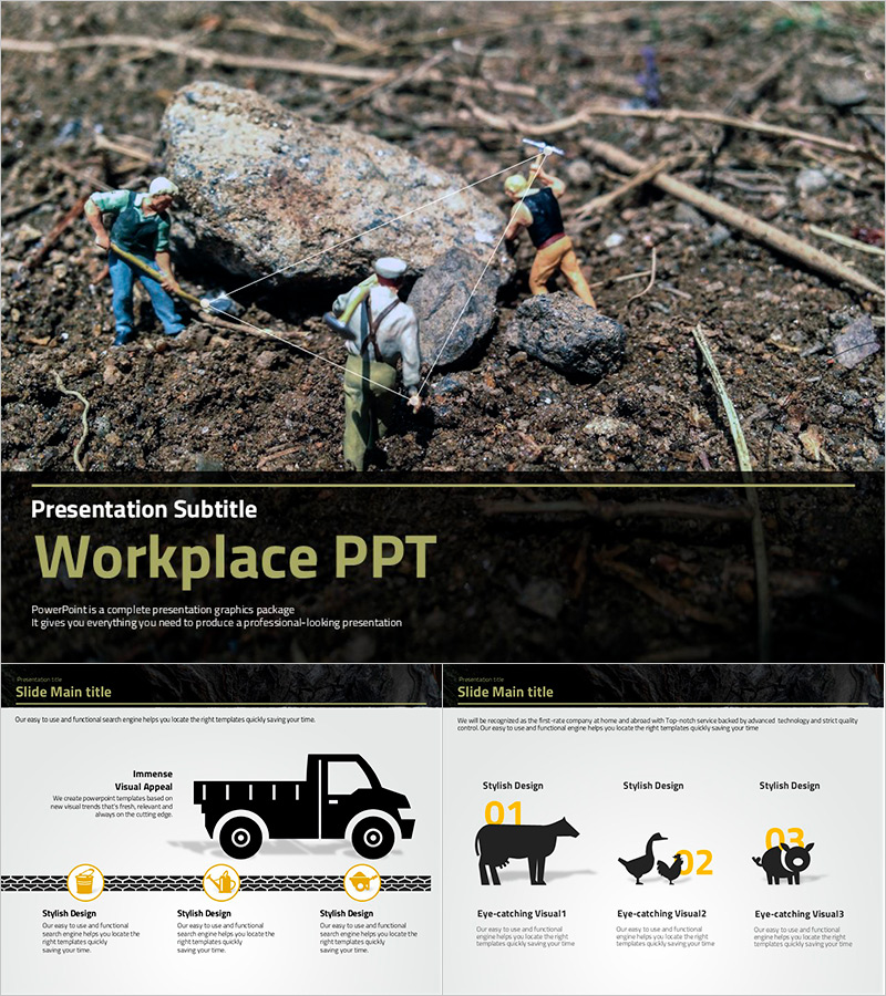 건설 현장 프레젠테이션 템플릿 - 실용적이고 전문적인 디자인