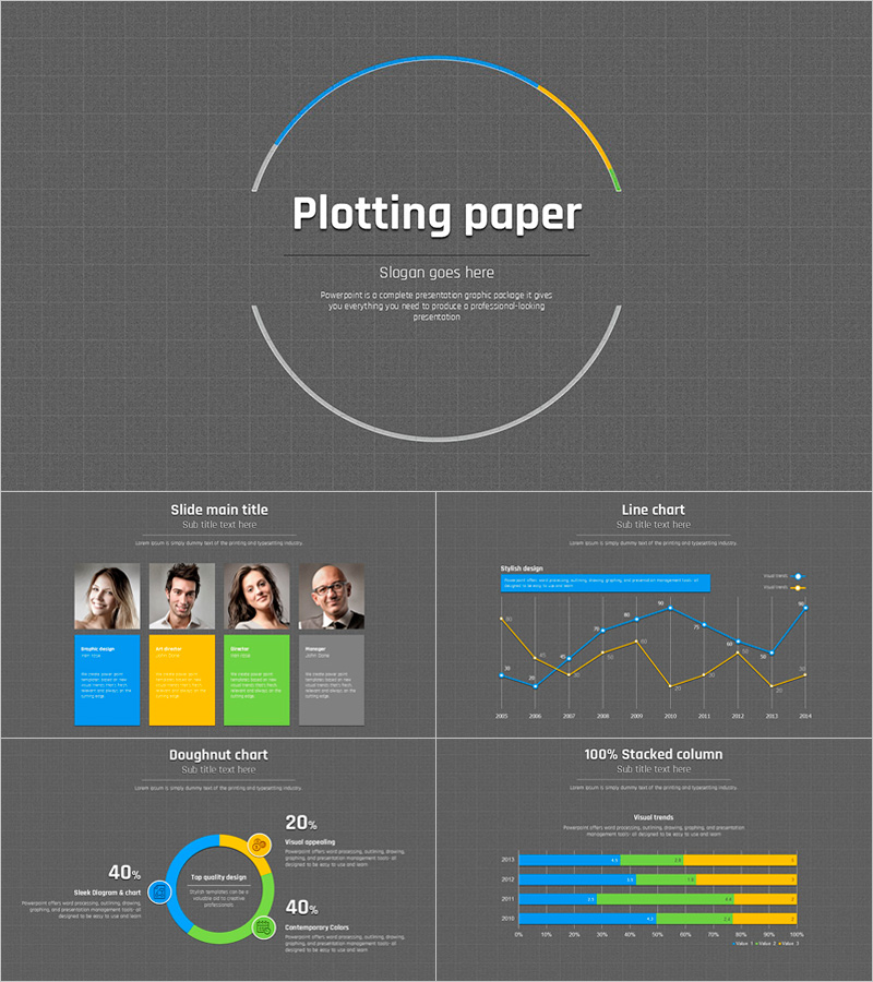 모눈종이 프레젠테이션 템플릿 – 세련된 디자인