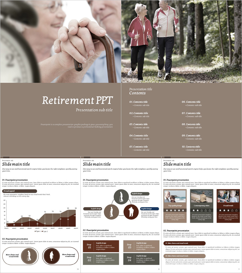 은퇴 프레젠테이션 PPT 템플릿 – 감성적이고 직관적인 디자인