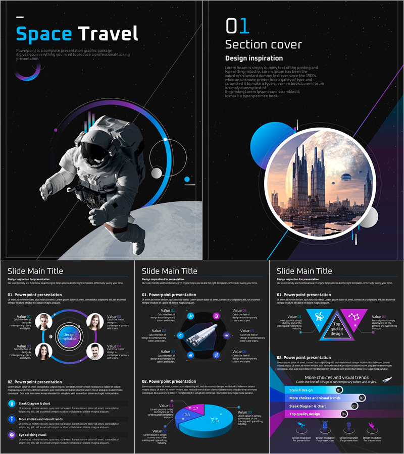 우주 세로형 파워포인트 – 신비로운 우주를 담은 디자인
