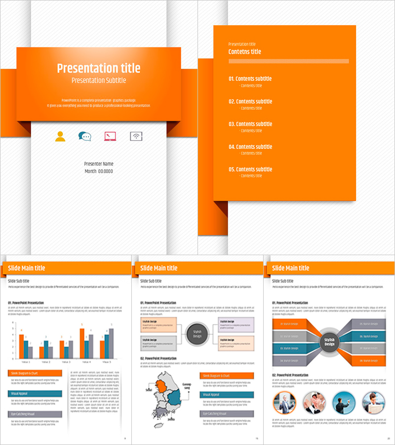 Ribbon PowerPoint Template Vertical – Eye-Catching Design Composition