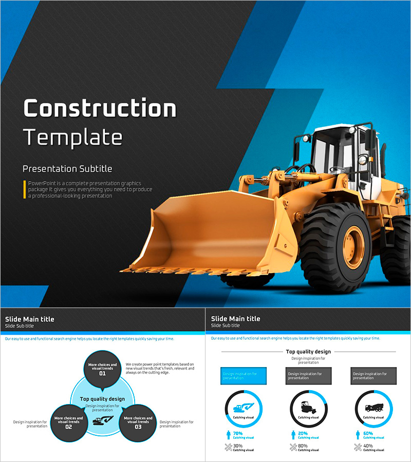 건설장비 프레젠테이션 템플릿 – 모던하고 실용적인 디자인