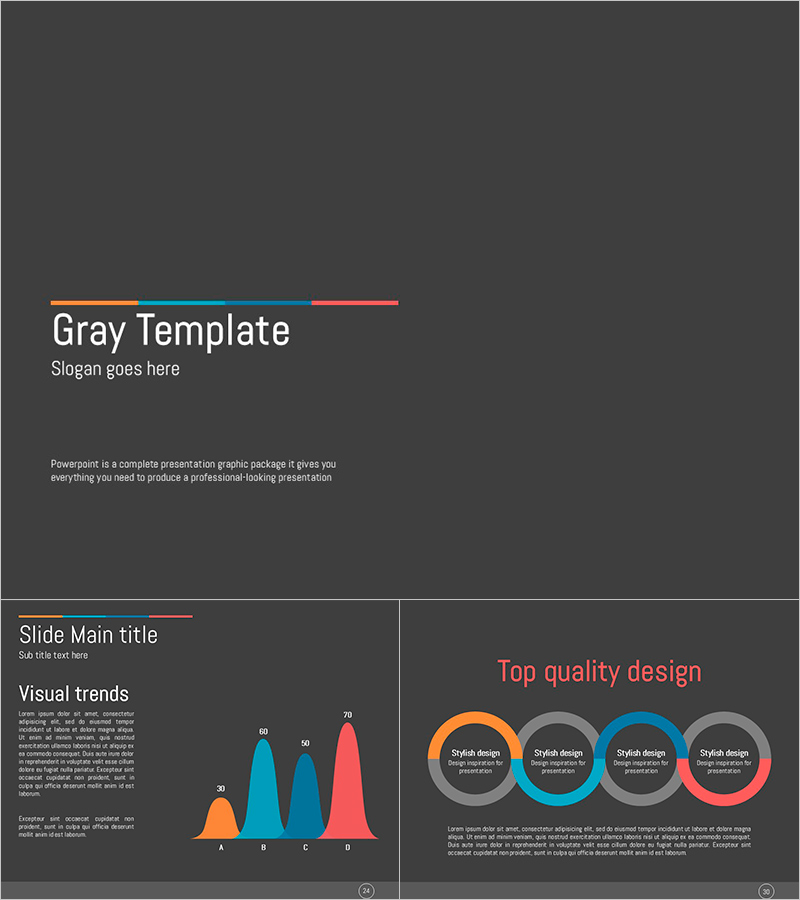 회색 배경 파워포인트 템플릿 – 차별화된 간결함과 시각적 매력