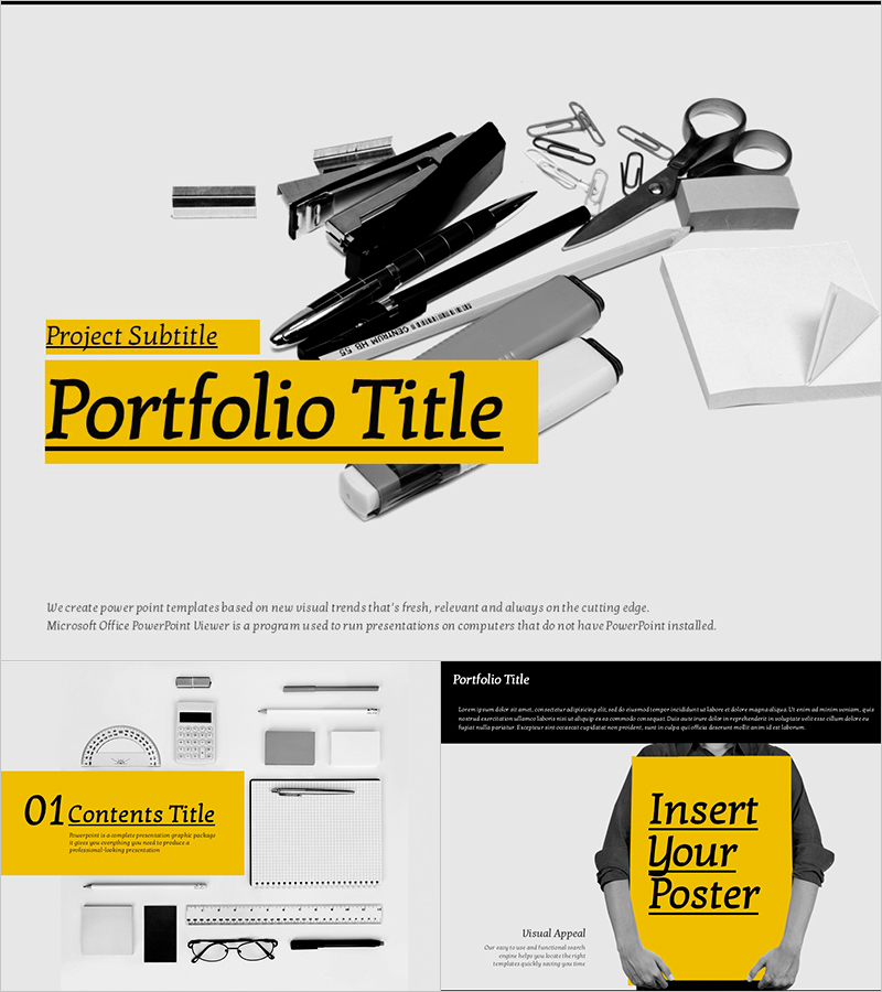 포트폴리오 타이틀 템플릿 – 세련되고 실용적인 디자인