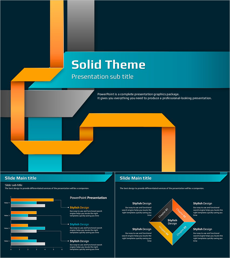 종이 띠 라인피피티 템플릿 – 세련되고 눈에 띄는 디자인