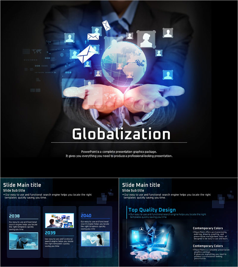 세계화 컨셉 프레젠테이션 템플릿 – 세련된 IT 디자인