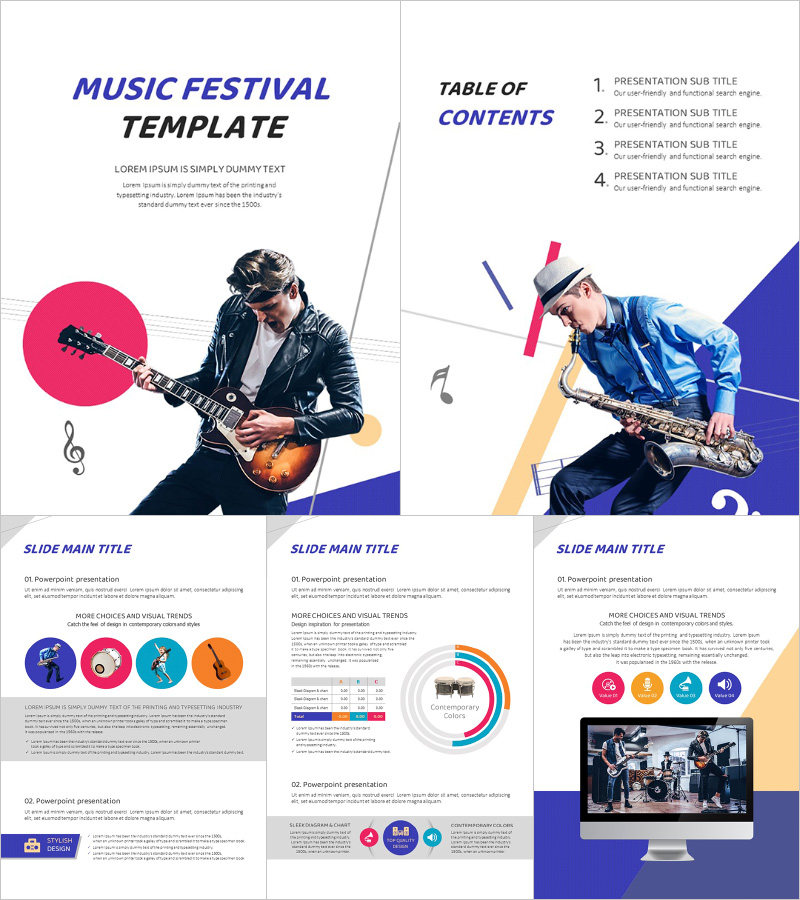 뮤직 페스티벌 세로형 템플릿 – 감각적인 디자인