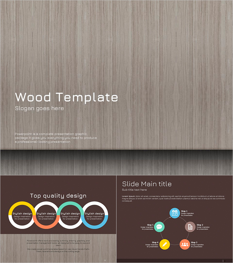 우드 배경 프레젠테이션 템플릿 – 자연 친화적인 디자인