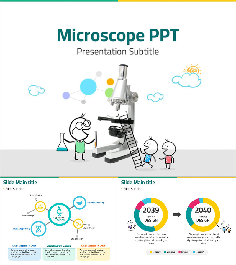 현미경 프레젠테이션 템플릿 – 교육 현장에서 완벽한 비주얼