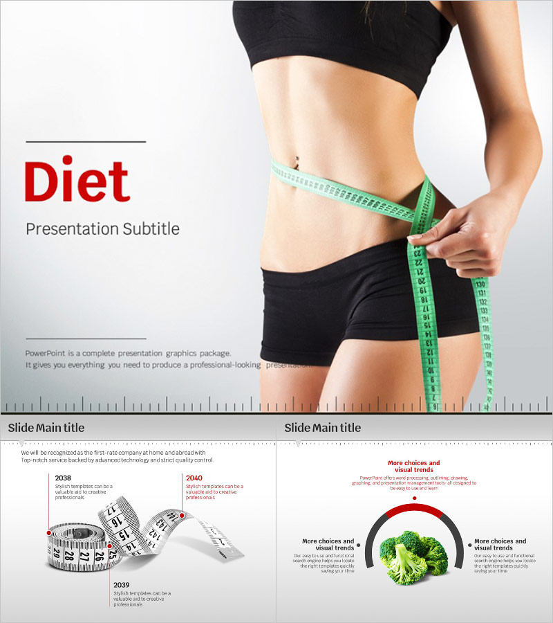 다이어트 프레젠테이션 템플릿 – 건강한 변화를 위한 세련된 디자인