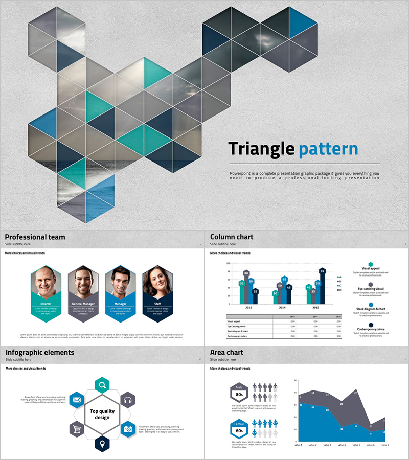 육각형 패턴 와이드 템플릿 – 현대적이고 세련된 디자인